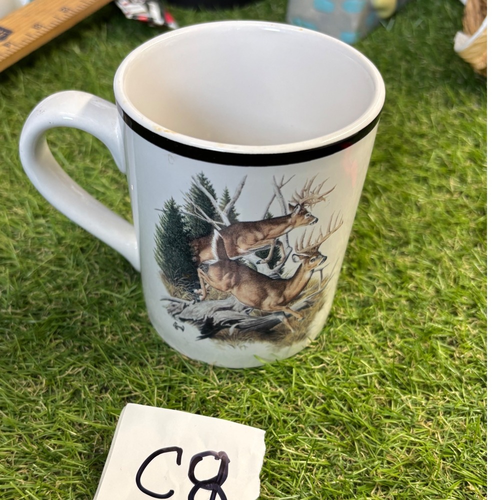 Realtree AP Camo Coffee Mug Deer Buck Stag Hunting Forest Black Trim 12‎ oz